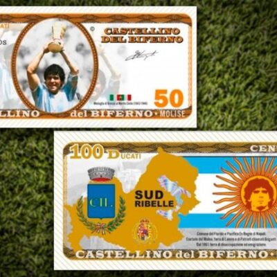billetes de maradona en italia