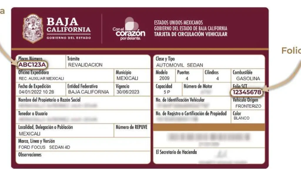 tarjeta de circulacion