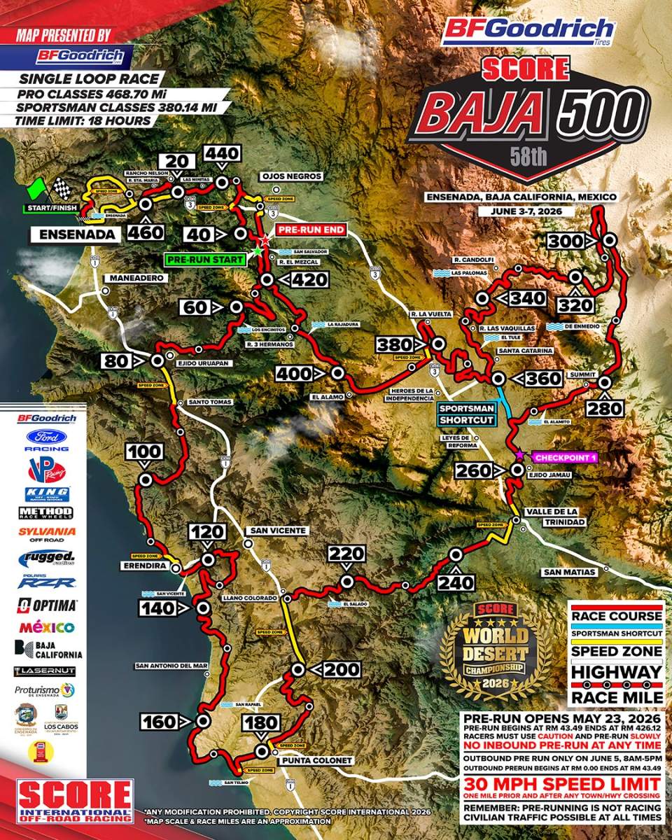 mapas de la Baja 500 2026
