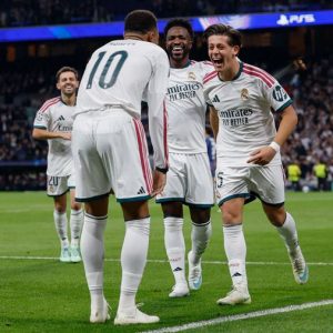 El Madrid goleó al Leipzig, pese a sequía de Vinícius